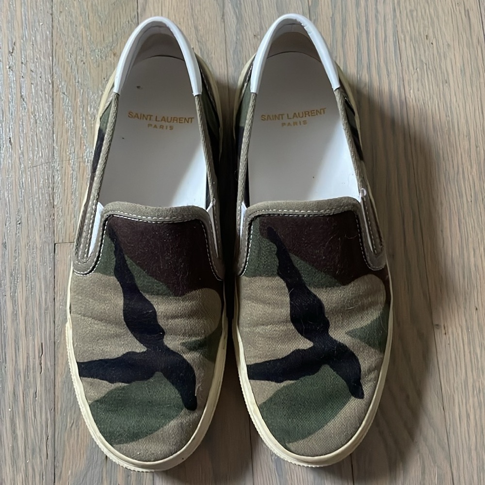 Saint Laurent Camo Slip-on Sneakers